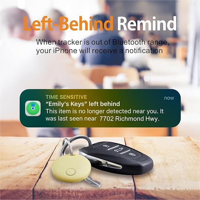 Reyke Smart Tag, Air Tracker Luggage Tracker, Works with Apple Find My (iOS Only), Item Locator for Key, Luggage, Backpack, Wallet, IP67 Waterproof, Yellow