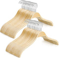 TOPIA HANGER Slim Natural Wood Hangers with Extra Soft Non-Slip Rubber Grips, 30-Pack High-Grade Fashion Hanger No Shoulder Bump for Sweaters, Hoodies, Jacket, Dress, Coat -CT15N30