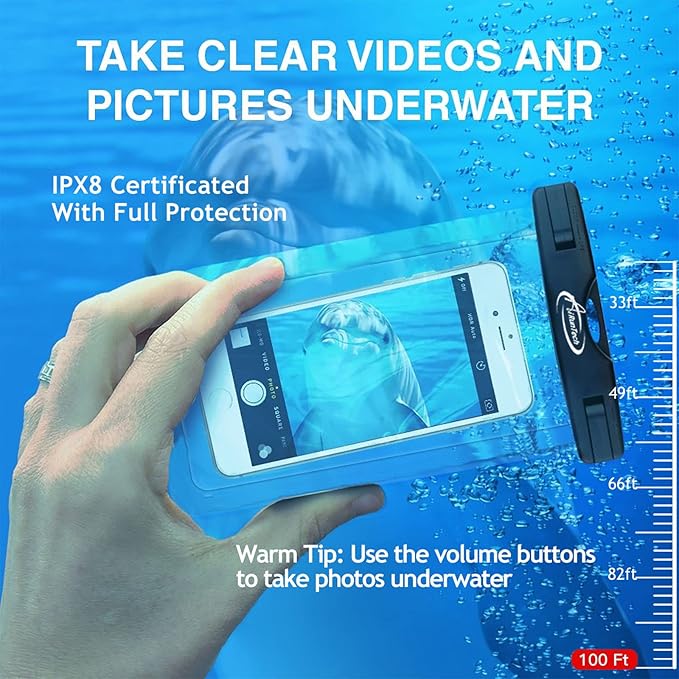 AiRunTech Waterproof Cell Phone Bag - 4 Pack Clear Pouches for Outdoor Activities - Universal Fit for iPhone and Other Devices - 2 Phone Cases + 2 Fanny Packs