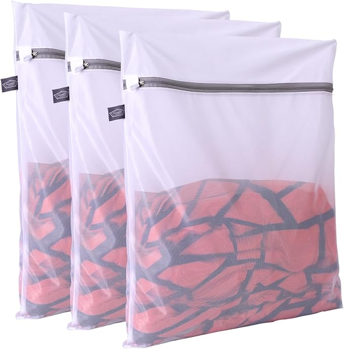 Kimmama Laundry Bag Mesh Wash Bags, Washing Machine Wash Bag, Net Washer Sack with Zipper, Dryer Pouch for Cleaning and Drying Cloths, Garment, Delicates, lingerie, Bra, Pant, Sock, Small Toys