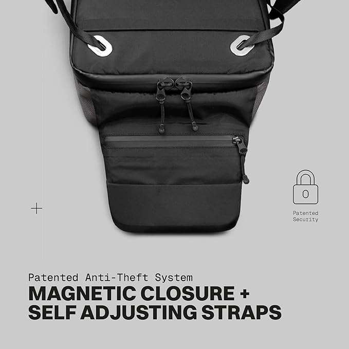 The Frenchie Co. - Super Light Ballistic Speed Backpack - Expandable Lightweight Carry-On - Anti-theft Magnetic Closure for Rapid Access - Self-adjusting Straps and Water-resistant Ballistic Nylon