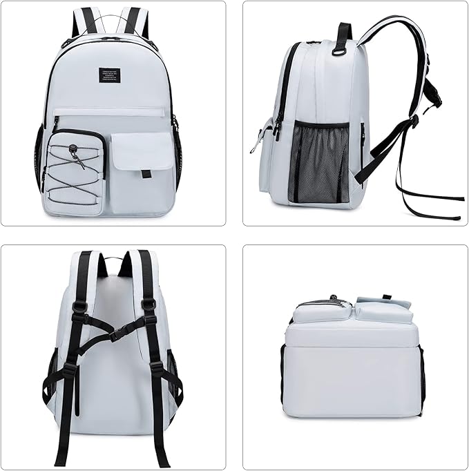 Lohol Fashion Backpack with Anti Theft Pocket, Water Resistant Travel Daypack for Teen Girls & Boys (Smoky Grey)
