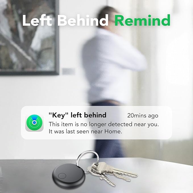 Air Tracker Tags-4 Pack: Smart Bluetooth Tracker, Item Finder Works with Apple Find My (iOS Only) App, Trakcer Tag Locator for Keys, Luggage, Satchel, Backpack etc. (Not for Android Devices)
