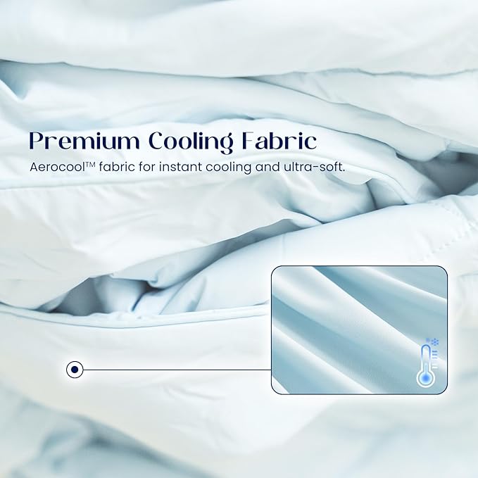 Dream Valley® Outlast® Deepsleep Cooling Comforter, Throw Size, NASA-Grade Space Technology Cooling Blanket for Hot Sleepers Night Sweats, Q-Max > 0.45 Aerocool™ Breathable Light Grey, 60"x80"