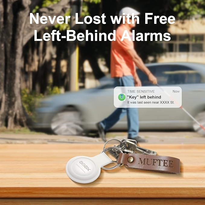 Key Finder, Bluetooth Tracker Locator Pairs with Apple Find My (iOS only), Item Locator Smart Tracker Tag for Keys/Luggage/Wallet, etc. (WHITE-2PCS)