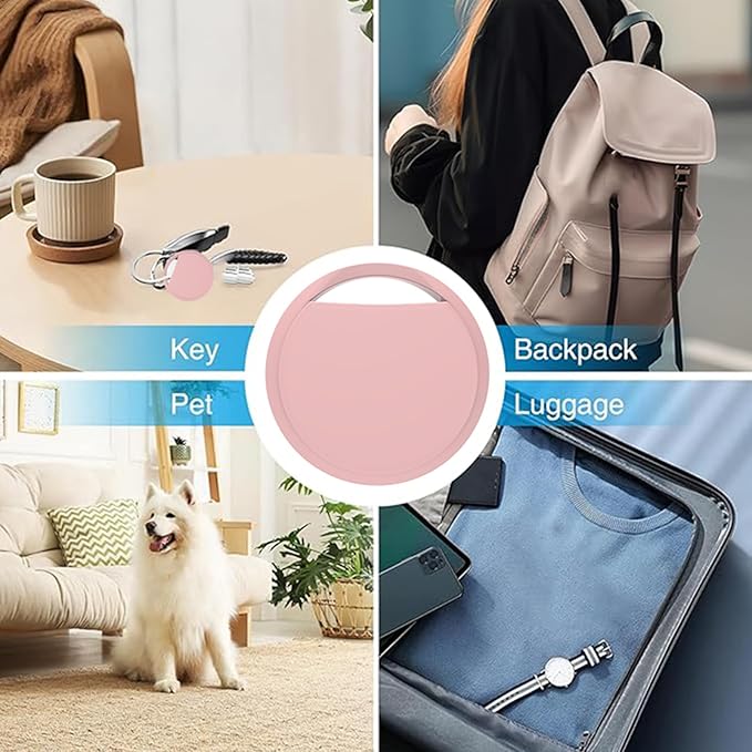 Air Tracker Tags 4 Pack Smart Tag Bluetooth Trackers Work with Apple Find My (iOS Only), Lightweight Tag Prevent Loss of Luggage Wallets Keys Bags,Replaceable Battery,IP67 Waterproof