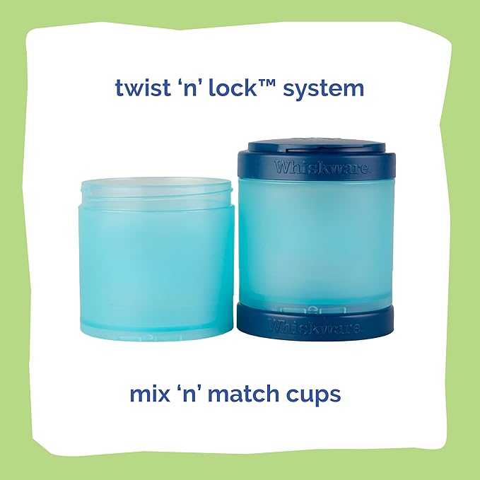 Whiskware Disney Princess Stackable Snack Containers for Kids, 3 Stackable Snack Cups for School and Travel, Mulan and Cri-Kee