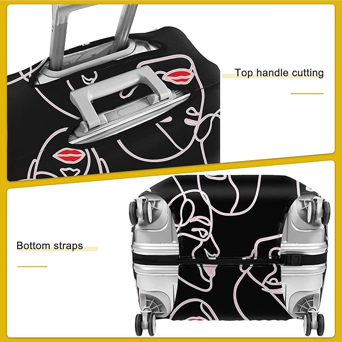 30 Inch PVC Luggage Protector Covers for TSA Approved Clear Suitcase Cover Protector Transparent Luggage Protective Cover Set (Figure, Suitable for 30"-31")