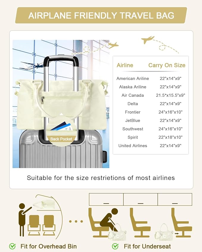 Initial Travel Duffel Bag Sports Gym Bag for Kids Teen Birthday Gifts,Beige Personalized Weekender Bag Carry On Dance Bags for Women Men,Waterproof Monogram Overnight Bag with Trolley Sleeve(Letter C)