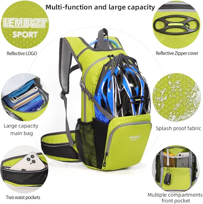 Hiking Daypack Waterproof Biking Backpack 15L Lightweight Durable Backpack for Ski Snowboarding Running MTB Cycling