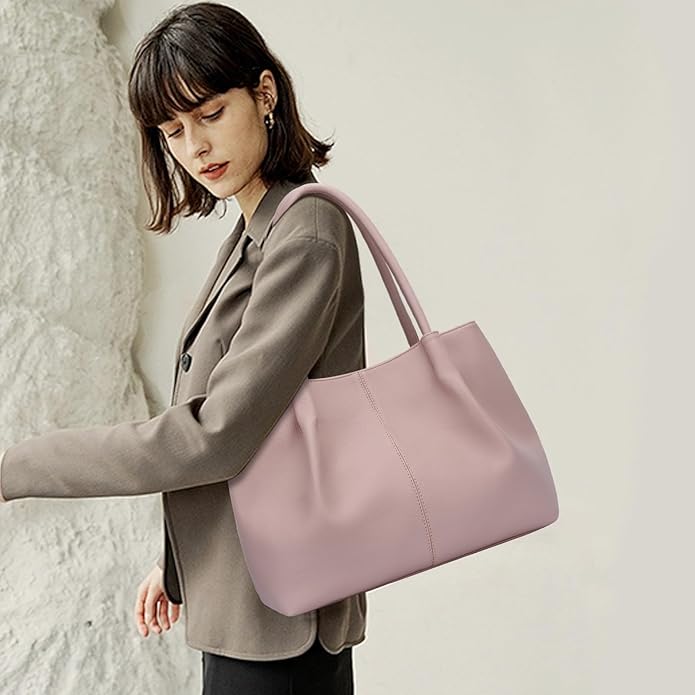 KKXIU Tote Bag for Women Vegan Leather Shoulder Purse Large Capacity Travel Bag