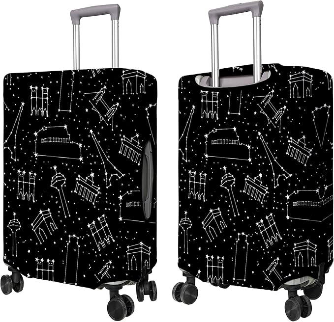 Travel Luggage Cover Suitcase Protector Fits 18-32 Inch Wheel Covers PatternedTravel Related Items Flower Luggage Protector Elastic M