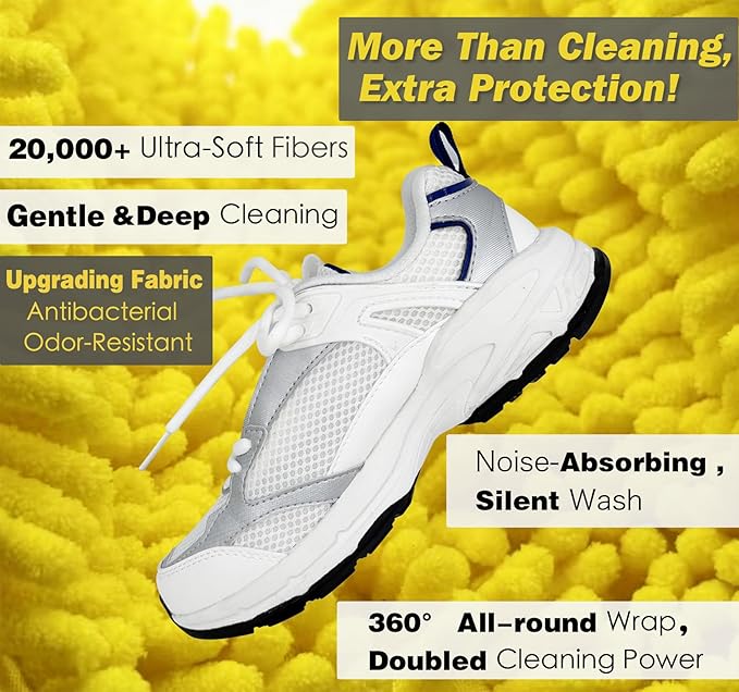 Shoe Washing Machine Bag,Laundry Shoe Bag for Washer and Dryer,Reusable Shoe Cleaning Bag for Sneakers,Tennis Shoes,With Self-locking Zipper, Microfiber Inside,Include Shoes Storage Bag
