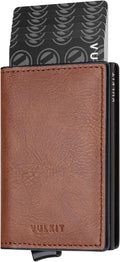 VULKIT Card Holder Pop Up Slim Wallet Leather RFID Blocking Card Case Up to 8 Credit Cards