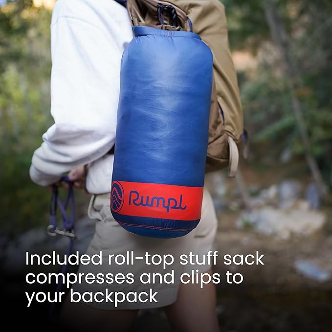 Rumpl Original Puffy Blanket - Warm, Water-Resistant Camping Blanket with 100% Recycled Synthetic Insulation, 52"x75", Original Puffy V2, Cascade Fade - Green