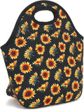 FlowFly Neoprene Lunch Tote Insulated Thermal Reusable Lunch Bag Box for Boys Men with Zipper (SunFlower)