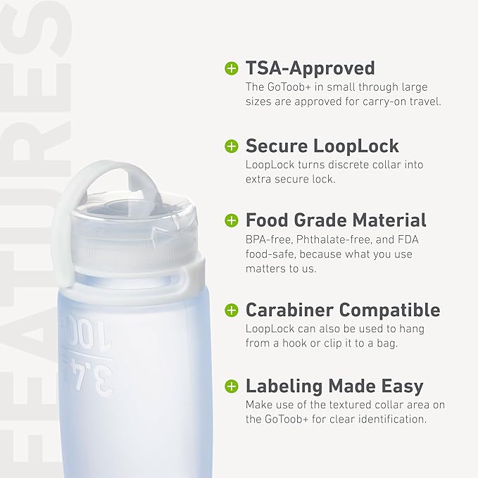 humangear GoToob+ 3-Pack (Medium) | Refillable Silicone Travel Bottle | Locking Lid | Food-Safe Material | Rose/Lilac/Magenta, Medium (2.5 fl.oz.; 74ml)