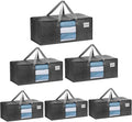 VENO 6 Pack Moving Bags Extra Large Storage Bags for College Move-In, Heavy-Duty Storage Totes, Packing Boxes, and Wardrobe Moving Supplies - Durable Laundry Bags for Clothes (Gray w/Window, 6 Pack)
