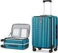 Hanke 26 Inch Large Luggage Suitcase Top Opening Aluminum Frame Tsa Luggage Hard Shell Suitcases with Wheels for Travel Woman Men, Caribbean Blue