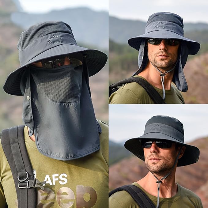 Sun Hats for Men Women Fishing Hat UPF 50+ Breathable Wide Brim Summer UV Protection Hat