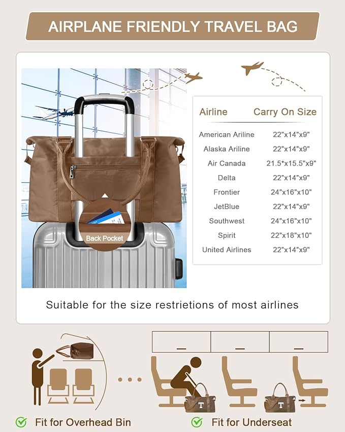 Birthday Graduation Gifts for Daughter,Initial Travel Duffel Bag Sports Gym Bag for Girls Teen Kids Birthday Gifts,Personalized Weekender Bag Carry On Tote Bags Cute Overnight Bag for Women(Brown, T)