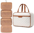 Travel Toiletry Bag for Women Hanging Travel Toiletry Organizer for Full-sized Toiletries Portable Water-resistant Travel Bag with Hanging Hook and 4 Compartments for Travel Essentials and Cosmetics