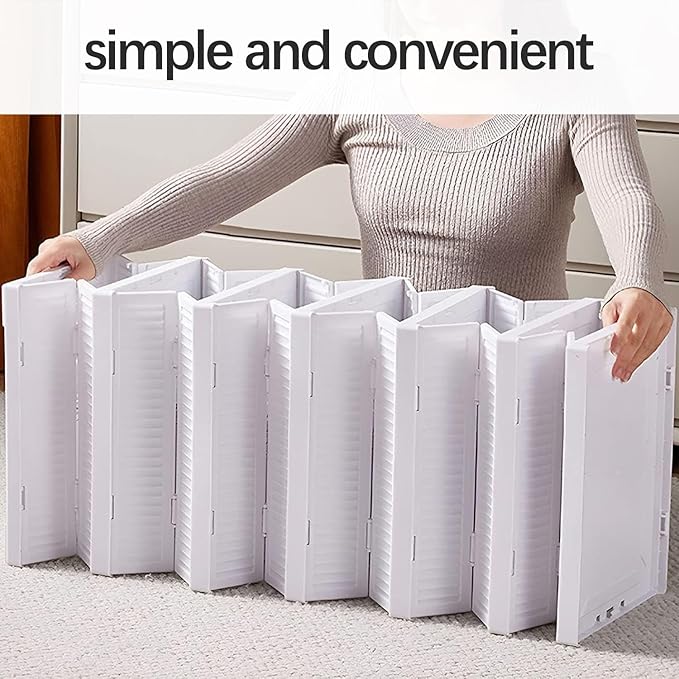 Shoe Organizer Foldable Shoe Rack, No Assembly Box Covered Shoe Storage with Doors, Free Standing Space Saving Shoe Box Stackable Dustproof 6,3 (1×6 Tiers)