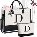 BAGAIL Initial Tote Bag, Personalized Birthday Gifts for Women, Teacher, Friends, Mom, Wedding, Monogrammed Beach Bag