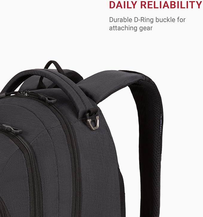 SwissGear 1186 Bungee Backpack, Grey (Laptop Version), 17.75 inch