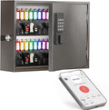 WeHere Smart Key Lock Box, Wall Mounted Key Cabinet with 60 Key Tags, Bluetooth App Control, OTP & Password Unlock, Wi-Fi Remote Unlock (Bridge Required), Steel Key Safe for Office Home Business