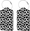 2 Pcs Luggage Tags for Suitcases, PU Leather Cruise Ship Luggage Tags with Privacy Cover Label Address Card and Durable Metal Ring Suitable for Men Women Handbags Backpacks,Milk Vein