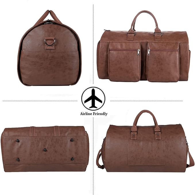 seyfocnia Convertible Travel Garment Bag,Carry on Garment Duffel Bag for Men Women - 2 in 1 Hanging Suitcase Suit Business Travel Bag