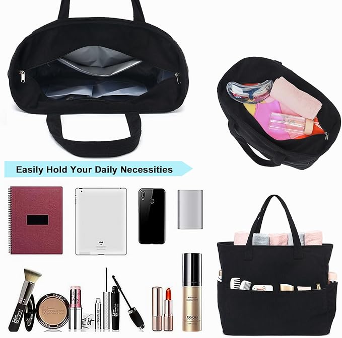 LEDAOU Large Beach Tote Bag Women Waterproof Sandproof Zipper Beach Tote Bag for Pool Gym Grocery Travel with Wet Pocket
