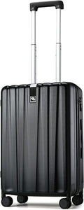Hanke 20 Inch Carry On Luggage 22x14x9 Airline Approved Lightweight PC Hard Shell Suitcases with Wheels Travel Luggage Rolling Suitcase Travel Luggage Bag for Weekender(Jet Black)