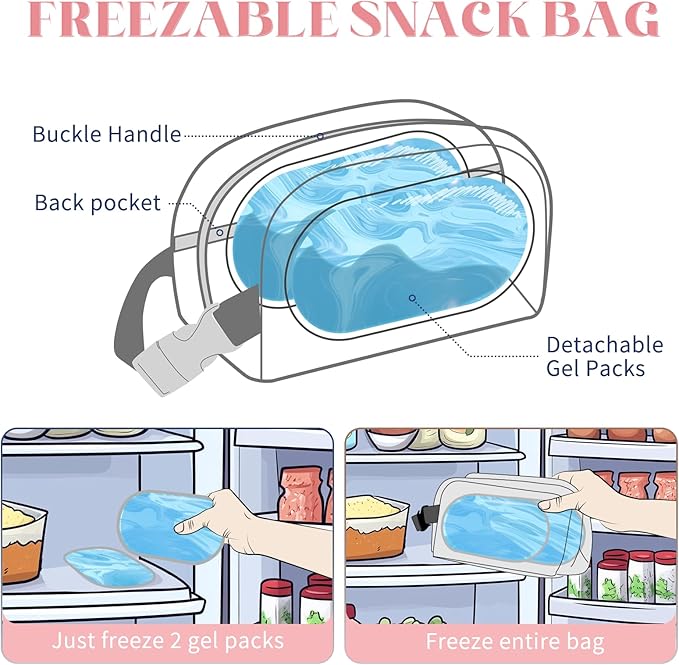 Cerbonny Small Cooler Bag Freezable Lunch Bag for Work School Travel, Leak-proof, Insulated, Waterproof, Portable, Pink Checkerboard, 2.5L