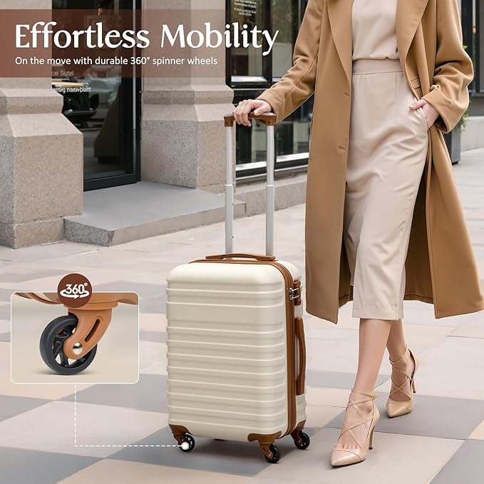 Coolife Luggage Sets Suitcase Set 3 Piece Luggage Set Carry On Hardside Luggage with TSA Lock Spinner Wheels (Navy, 3 piece set (BP/TB/20))