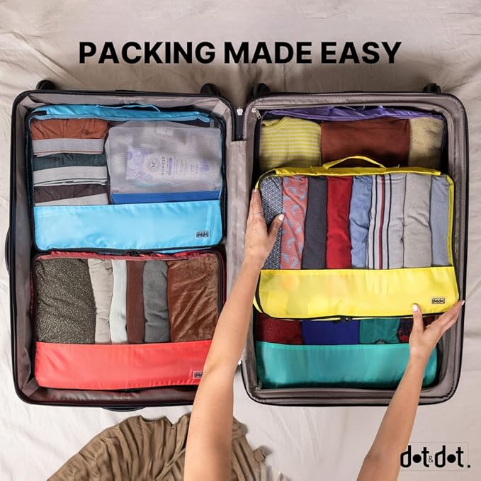 Large Packing Cubes for Suitcases - 5 Pcs Set - Travel Organizer Bags for Carry-On Luggage