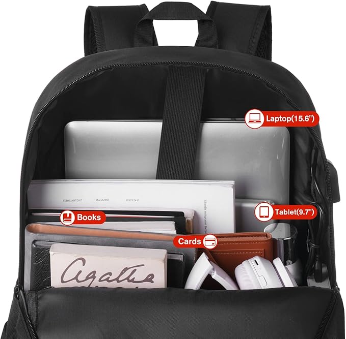 17 Inch Backpack for School Business Travel,Computer Bookbag Schoolbag for Work Office High School College Teen Men Boy Girl Women