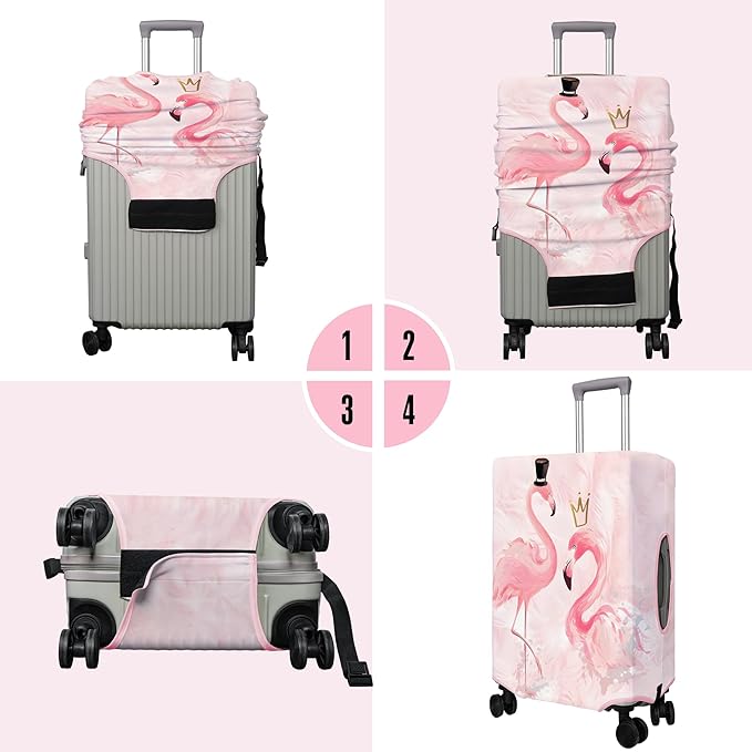 Travel Luggage Cover Suitcase Protector Fits 18-32 Inch Wheel Covers PatternedTravel Related Items Flower Luggage Protector Elastic M