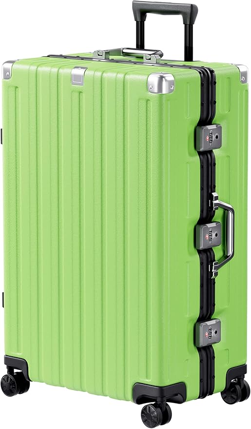 Krute Luggage 28 Inch Aluminum Frame Luggages TSA Lock No Zipper Checked Suitcase with Spinner Wheels Hardshell Lightweight PC+ABS Large Suit Case