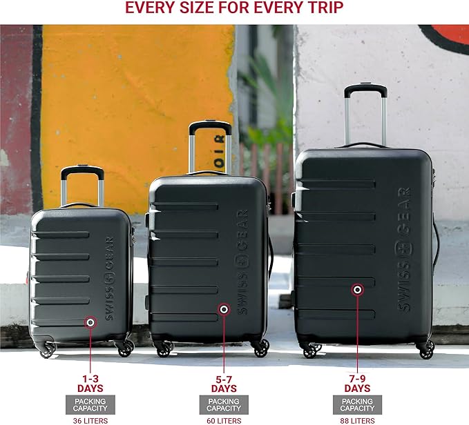 SwissGear 7366 Hardside Expandable Luggage with Spinner Wheels, Orange, Carry-On 19-Inch