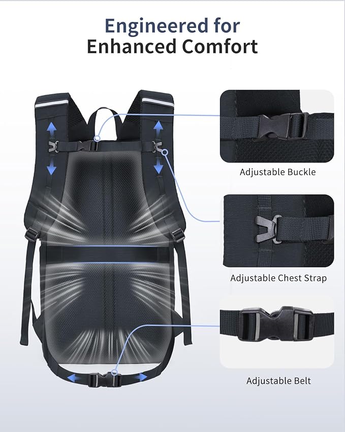 ECOHUB Hiking Backpack 30L Travel Backpack Lightweight Casual Daypack Water Resistant Camping Bag Outdoor Sports Back pack for Men Women
