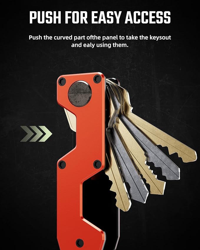 Key Organizer Compact Key Holder Metal Key Chain Minimalist key case key holder for keychain Secures 1-5 Keys
