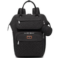 BabbleRoo Diaper Bag Backpack, Multifunction Nappy Changing Bag with Changing Pad, Stroller Straps & Pacifier Case, Unisex Stylish Travel Back Pack for Moms & Dads - Black
