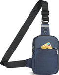 VADOO Mini Sling Bag for Men Women, Small Crossbody Bag with RFID Blocking & Waterproof, Lightweight Phone Chest Bag for Travel Gym (Basic Version- Blue)