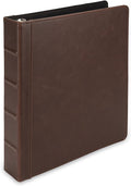 Samsill Vintage Leather Binder, 1.5 Inch Round Ring (Holds 325 Sheets), Letter Size 8.5x11 Documents, Professional Organizer Portfolio, Planner, No Zipper, Brown