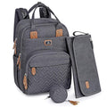 Dikaslon Diaper Bag Backpack with Portable Changing Pad, Pacifier Case and Stroller Straps, Large Unisex Baby Bags for Boys Girls, Multipurpose Travel Back Pack for Moms Dads, Dark Gray