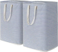 Lifewit 2 Pack Laundry Hamper Large Collapsible Laundry Baskets, Freestanding Waterproof Clothes Hamper with Easy Carry Handles in Laundry Room Bedroom Bathroom College Dorm for Adults, Blue, 2 x 80L