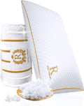 Royal Therapy King Memory Foam Pillows - Shredded Memory Foam Pillow for All Sleep Positions - Medium Firm Pillow with Adjustable Loft - Bamboo-Derived Rayon Cover - CertiPUR-US & Oeko-TEX Certified