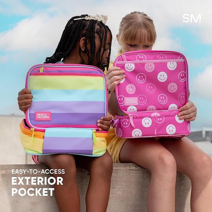 Simple Modern Marvel Kids Lunch Box for School | Reusable Insulated Lunch Bag for Toddler, Girl, and Boy | Exterior & Interior Pockets | Hadley Collection | Go Spidey Go